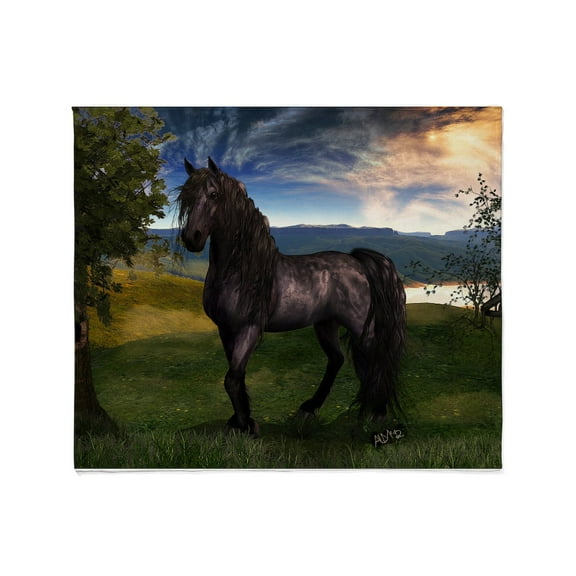 CafePress - Freisian Horse Throw Blanket - Soft Fleece Throw Blanket, 50"x60" for All Ages