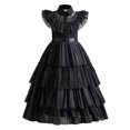 thumbnail image 2 of Halloween Cosplay Costume, Vestido De Malla En Capas Negro Para Niñas, Trajes De Vestir Para Niños Para La Fiesta De Navidad Halloween, Como Regalo, 2 of 4