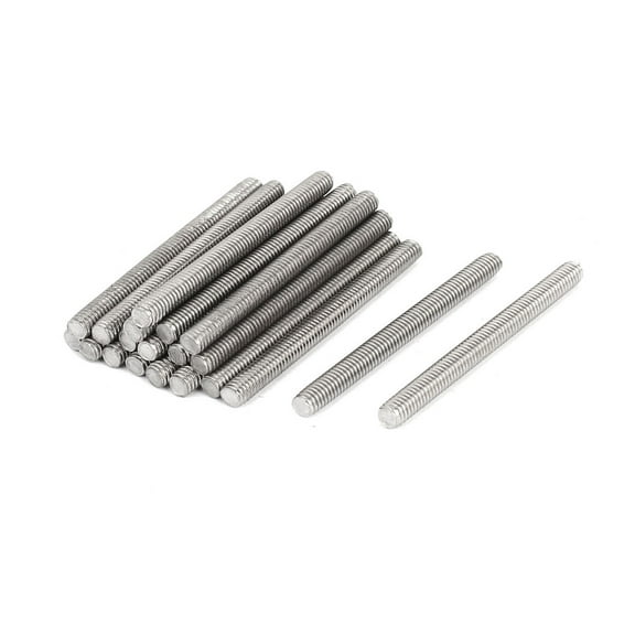 M4 x 45mm 304 Stainless Steel Fully Threaded Rod Bar Studs Silver Tone 20Pcs