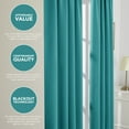 thumbnail image 4 of Deconovo Blackout Curtains Rod Pocket Thermal Insulated Solid Window Curtain for Apartment 52 x 108 inch Turquoise 2 Panels, 4 of 8