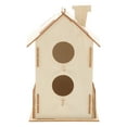 thumbnail image 2 of HERFIER Unpainted Bird House DIY Bird House Kit Children Painting Wooden Bird House Toy, 2 of 9