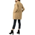 thumbnail image 6 of Allegra K Women's Double Breasted Lapel Raglan Long Sleeve Mid Length Overcoat S Khaki, 6 of 9