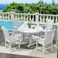 thumbnail image 7 of WestinTrends Malibu Patio Dining Table, All Weather Poly Lumber Adirondack 47" Trestle Round Outdoor Table with Umbrella Hole, White, 7 of 7