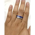 thumbnail image 7 of Couple Rings Matching Rings His Her Ring Stars and Moon Princess Ring Blue CZ Women's Wedding Ring, 7 of 7