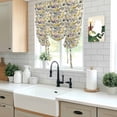 thumbnail image 5 of Vintage Flowers Tie Up Curtains for Windows, Adjustable Balloon Window Shades, Spring Yellow Floral Country Leaves Blue Birds Kitchen Window Treatments Farmhouse Short Curtains 42"x45", 5 of 8