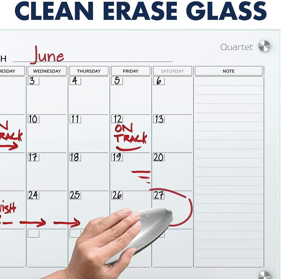 Calendar Board Quartet Infinity Magnetic Glass 3 X 2 Feet 3413820078 Dry Erase