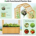 thumbnail image 6 of SUNYRISY Raised Garden Bed with Arch Trellis, Wooden Outdoor Vertical Planter Box for Climbing Plant Vine Flowers Vegetables, Planter Raised Bed with Hanging Roof and Drainage Holes, 6 of 14