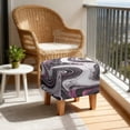 thumbnail image 4 of Jiueut Black White Marble Print Footstool Slipcover, Stretch Square Stool Furniture Protector Footstool Cover with Elastic Bottom Foot Rest Covers, 4 of 7