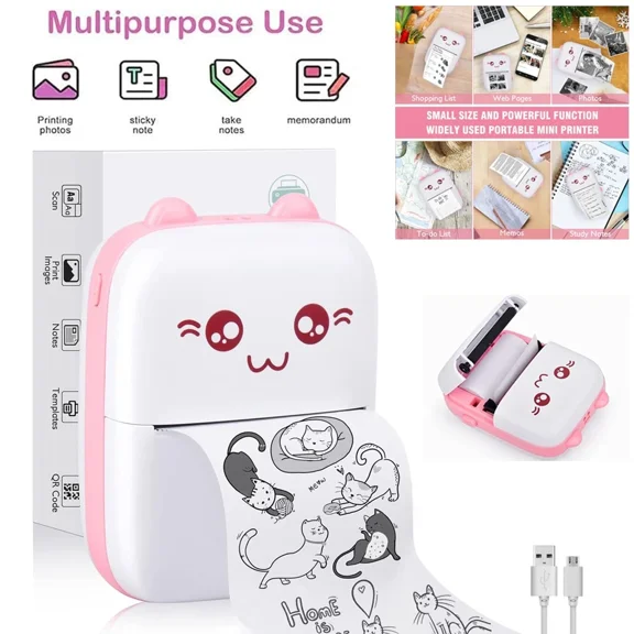 RHEA- Portable Mini Thermal Pocket Photo Printer Wireless Bluetooth Note Printing