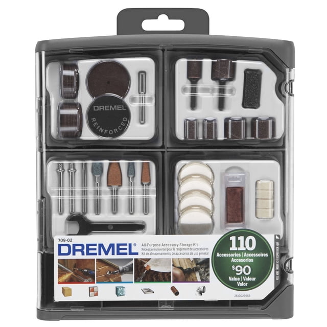 Kit de accesorios para herramientas rotativas Dremel 709-02, 110 piezas con estuche