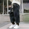 thumbnail image 2 of Kids Boys Denim Pants Jogger Pants ForBoys Elastic Waist Straight with Pocket Classic Fit Jogger Boy Clothes 7-8 Years, 2 of 9