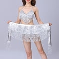 thumbnail image 4 of Sexlip Womens Belly Dance Costume Top And Skirt Set Sequin Design Sparkly Fabric Relaxed Silhouette for Themed Events Silver Free Size, 4 of 6