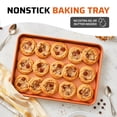 thumbnail image 3 of Gotham Steel Copper Baking Sheet Non Stick, 17" x 12" x 1" Ceramic Cookie Sheets for Baking Nonstick, Heavy Duty Titanium Ceramic Non Stick Baking Pans, Non Toxic, Metal Utensil Safe, Dishwasher Safe, 3 of 8