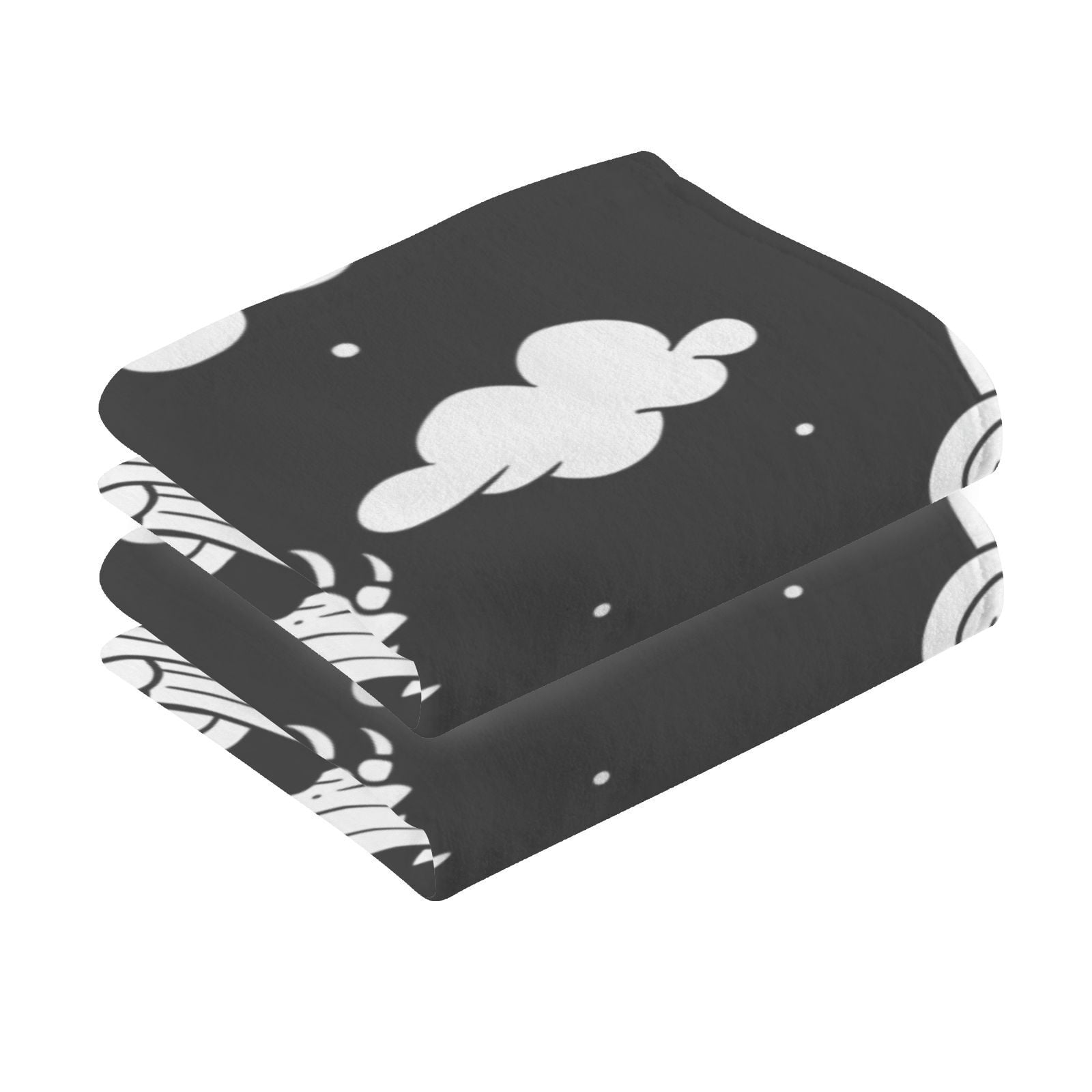 Clouds Gost Hand Towels Cotton Bath Towels Large Face Towels Absorbent for Bathroom 2 Packs