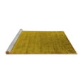 thumbnail image 2 of Ahgly Company Machine Washable Indoor Square Oriental Yellow Industrial Area Rugs, 8' Square, 2 of 4