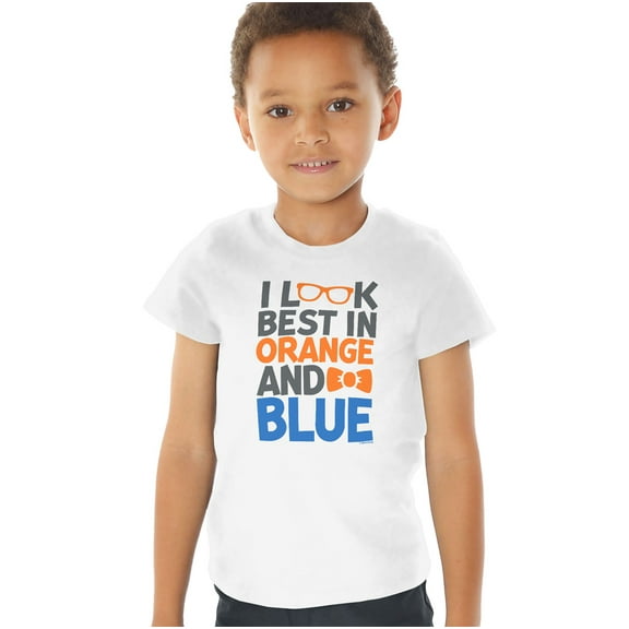 Blippi I Look Best In Orange Kids T Shirt (3) for Toddler Boys and Girls, White
