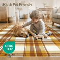 thumbnail image 4 of ODIKA 6'x9' Washable Area Rug Rag Boho Layered Border Repeating Plaid Checkered Covering Doormat for Family Room, Living Room, Master Bedroom, Non-Slip, Easy Care, 4 of 7