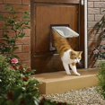 thumbnail image 4 of Cat Flap, 4-Way Lockable Cat Flap for Cat, Small Dog, Easy to Install and Use(M,White), 4 of 5