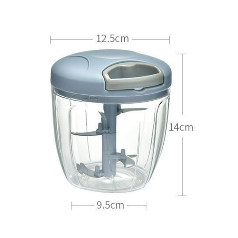 Manual Food Processor Vegetable Chopper with 5 Blades, Easy Hand Pull Portable Garlic Crusher, Whisk and Smoothie Blender, 1000ml