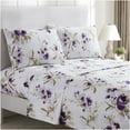 thumbnail image 2 of Mellanni 4-Piece Iconic Queen Bedsheet Set - Microfiber, 16" Deep Pocket, Cooling, Wrinkle, Fade, Stain Resistant, Madison Purple, 2 of 8