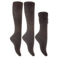 thumbnail image 3 of Lovely Annie Women's 2 Pairs Knee High Crew Wool Socks Size UK 3-8/EUR 36-39 (Coffee), 3 of 4