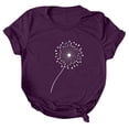 thumbnail image 2 of Pompotops Mode Femme Été Col Rond Manches Courtes Imprimé Casual T-shirt Blouse, 2 of 3