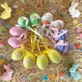 thumbnail image 7 of HuiXinOu 12pcs Easter Speckled Eggs Decor 1x1.5in Hanging Ornaments for Party Basket Fillers Table Centerpiece Spring Decorations, 7 of 7