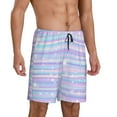 thumbnail image 2 of Sikiie Striped Gradient Mens Pajama Shorts, Lightweight Lounge Pant with Pockets Soft Sleep Pj Shorts for Men4X-Large, 2 of 6