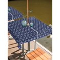 thumbnail image 2 of Outdoor Tablecloth with Umbrella Hole for Patio/Picnic/Party/Camping, Navy Blue Geometric Waterproof Table Cloth Square Cover Washable, Modern Abstract Blocks Lines (54"x 54"), 2 of 8