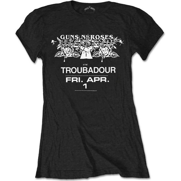 Guns N' Roses Ladies T-Shirt: Troubadour Flyer (Large)