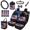 American Flag Pattern, variant on POLERO Boho Frog Mandala Print Car Seat Protector Kit, with Car Front Back Seat Covers Car Steering Wheel Cover Car Cup Holder Coaster, Compatible with Auto
