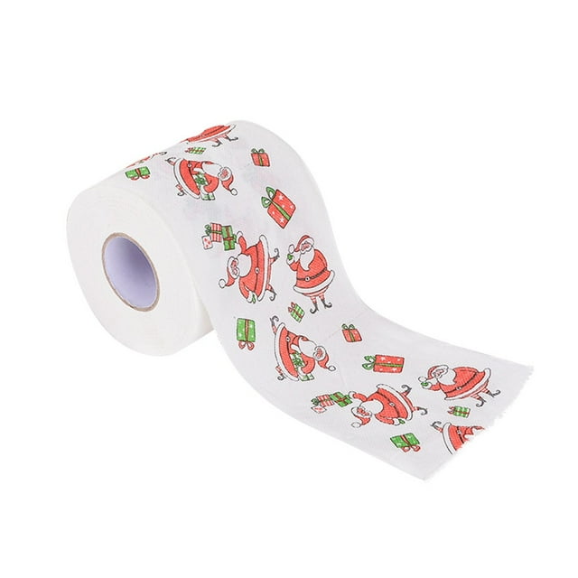 TIMIFIS Roll Paper Christmas Pattern Color Toilet Paper Santa Christmas Tree Printed Tissue Kitchen Gadgets