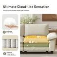 thumbnail image 6 of Sophia&William 123.6"L Chenille Modular Sectional Sofa Sets, 7-Seat Modern U-Shaped Cloud Couch in Corduroy Frame with 7 Pillows for Living Room,White, 6 of 12