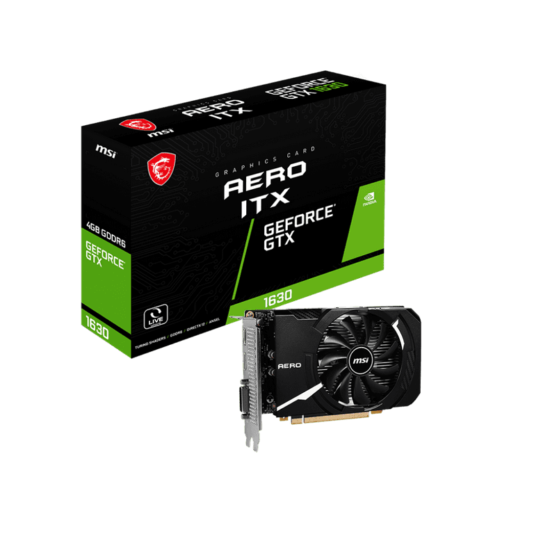 MSI GeForce GTX 1630 AERO ITX 4G Graphics Card, PCI-E x16 3.0, 4GB