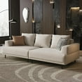 thumbnail image 5 of gaoyangjiaju Cream Fabric Sectional Sofa – Contemporary Upholstered Couch with Metal Legs for Living Room (82.67inch-3Seats), 5 of 6