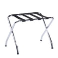 thumbnail image 2 of Honey-Can-Do Steel and Nylon 1-Tier Folding Luggage Rack, Chrome/Black, 2 of 7