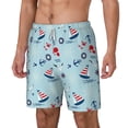 thumbnail image 2 of Uemuo Sailboats Anchors Pattern Mens Swim Trunks Quick Dry Board Shorts with Mesh Lining, Stretch Beach Shorts Quick Dry No-Chafing Board Shorts-3X-Large, 2 of 9