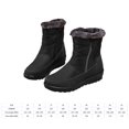 thumbnail image 2 of Zapatos de piel de felpa para mujer, botas con plataforma de tobillo de piel sintética, botas de invierno antideslizantes para mujer, 2 of 9