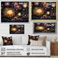 thumbnail image 4 of Designart "Celestial Sky with Fireworks" Fashion Framed Wall Art Decor - Modern Blue Fireworks Entryway Framed Wall Art Print, 4 of 6