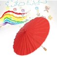thumbnail image 3 of VEEKI 11.8 Inches Paper Umbrella, Mini Classical Handmade Oil Paper Umbrella, DIY Oiled Paper Painting Umbrella, Colorful Oil Paper Umbrella for Kids(Red)24056378, 3 of 5
