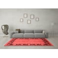 thumbnail image 3 of Ahgly Company Indoor Square Oriental Red Industrial Area Rugs, 4' Square, 3 of 4