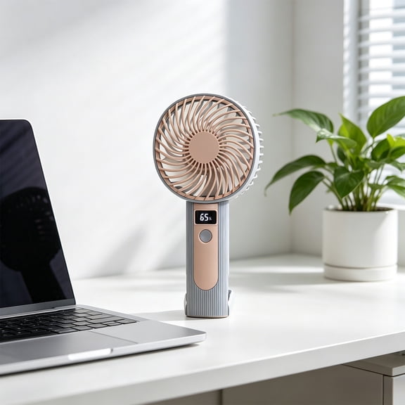 MMJ Portable Fan Handheld Mini USB Rechargeable 3 Speed Desk Fan Personal Cooling 6.73in Light Green