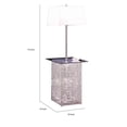 thumbnail image 5 of Benjara 59" Floor Lamp with Glass Tabletop- Crystal Stand- Metal- Clear, 5 of 7