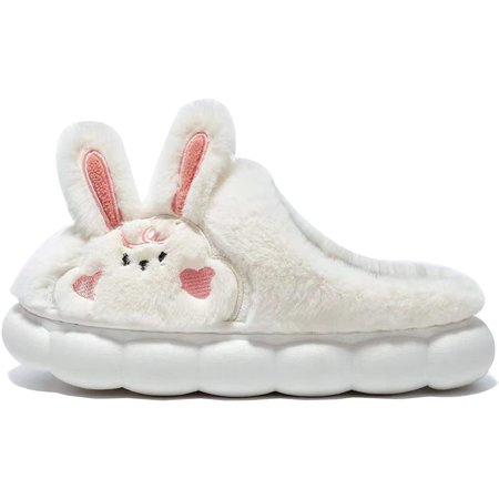 

QWZNDZGR Cute Bunny Animal Slippers For Women Winter Soft Warm Fluffy House Slippers Comfy Plush Indoor Outdoor Slippers