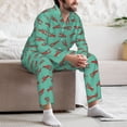 thumbnail image 7 of Fotbe Cartoon Lobsters 4 Pattern Long Sleeve Pajama Set for Men,Sleepwear Set,2-piece Loungewear Set,Soft PJs Comfy Nightwear with Pockets-Large, 7 of 7