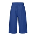 thumbnail image 5 of Outfmvch Ankle Pants for Women Capri Pants with Lace Side Straight Wide Leg Pull On Elastic High Waist Drawstring Palazzo Pants Linen Palazzo Trousers Drawstring Elastic Waist Paper Bag Pants A S-3XL, 5 of 6
