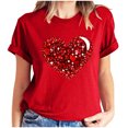 thumbnail image 3 of Jsaierl Womens Valentine's Day Shirts Love Heart Print Tees Trendy Short Sleeve Blouse Crewneck Holiday T-shirt Tops Valentines Day Gifts, 3 of 8