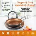 thumbnail image 6 of Gotham Steel Diamond Nonstick Frying Pan Set Piece 8" 10 12" Skillets Ceramic Cooking Pan Induction Oven Safe Gray Copper, 6 of 6