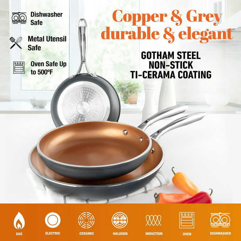 Gotham Steel Naturals Cream 12 Inch Nonstick Ceramic Fry Pan