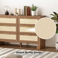 thumbnail image 5 of Litake 6-Drawer Dresser Burlap Design Wood Storage Chest, Wood Beige, 5 of 9